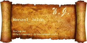 Wenzel Jolán névjegykártya